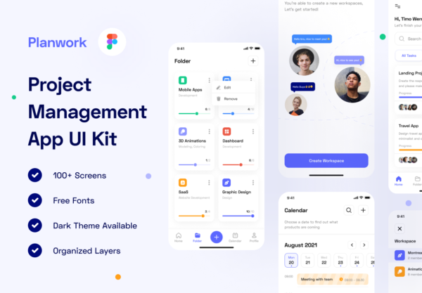 设计森林下午茶：项目管理App应用程序 UI 套件