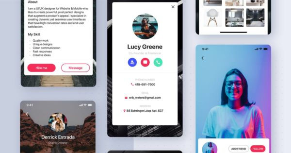 APP应用个人中心界面设计模板 User Profile mobile app template