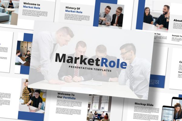 市场营销推广PPT演示幻灯片模板  Market Role – PowerPoint Template