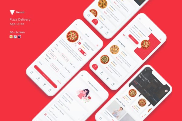 设计森林下午茶：披萨外卖配送App UI Kit