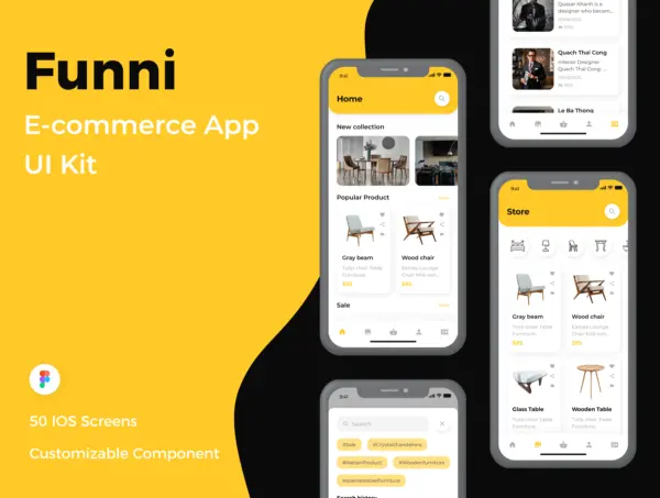 设计森林下午茶：家具商城电子商务APP应用程序UI套件