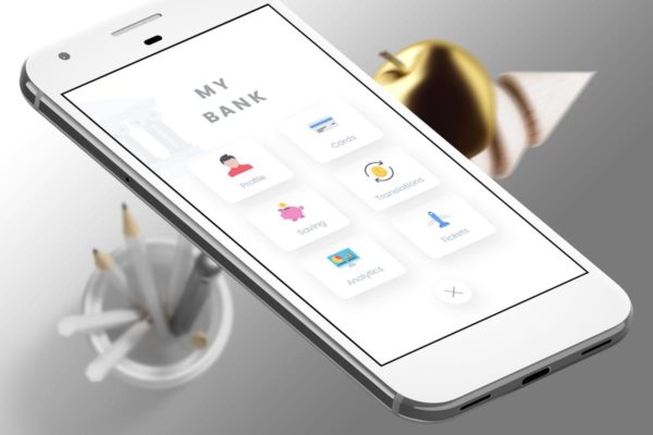 电子银行手机APP菜单界面UI套件 Menu Bank Mobile Ui – T