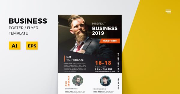 商业公司宣传海报模板 Business Flyer