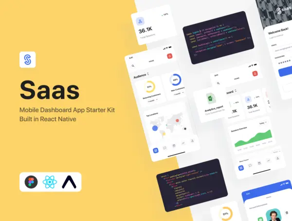 设计森林下午茶：SaaS仪表板应用程序设计套件+ React-Native