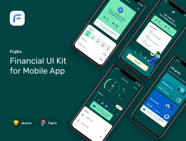 设计森林下午茶：金融财务管理APP应用UI套件