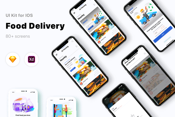 设计森林下午茶：多功能美食点餐外卖快递多功能APP UI KIT模板下载 [Sketch]