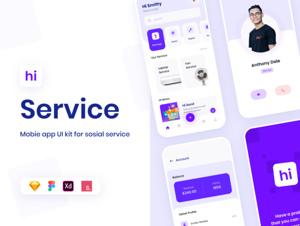 设计森林下午茶：社会服务APP应用程序UI套件
