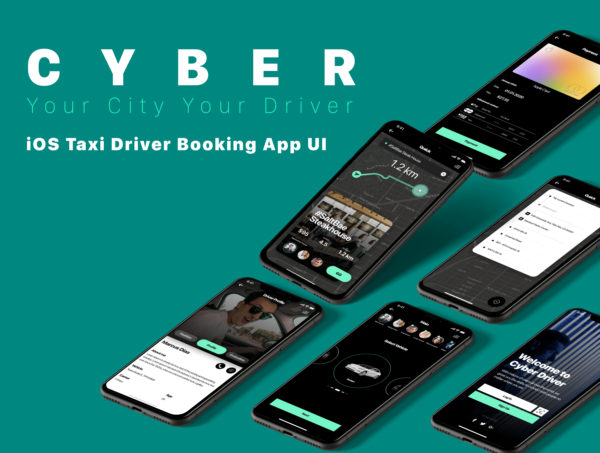 设计森林下午茶：网约出租车司机iOS APP移动应用程序UI套件