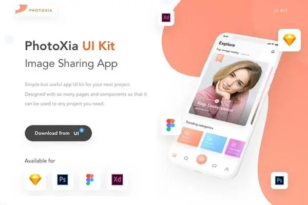 设计森林下午茶：多功能图片分享社区 APP UI KIT [Sketch,PSD,fig,XD]