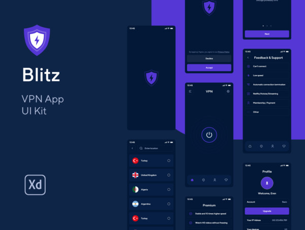 设计森林下午茶：上网加速服务APP应用程序UI套件