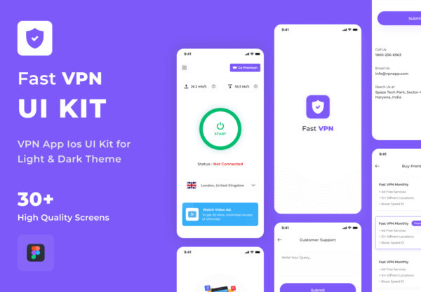设计森林下午茶：VPN代理网络App iOS UI套件