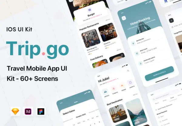 设计森林下午茶：旅游旅行类App UI套件[XD,Fig,Sketch]