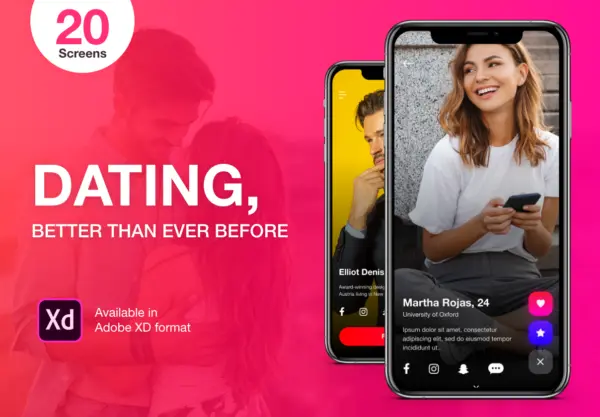 设计森林下午茶：社交约会APP UI设计套件[XD]