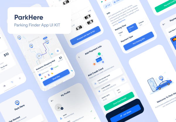 设计森林下午茶：停车场查找器App应用程序UI KIT