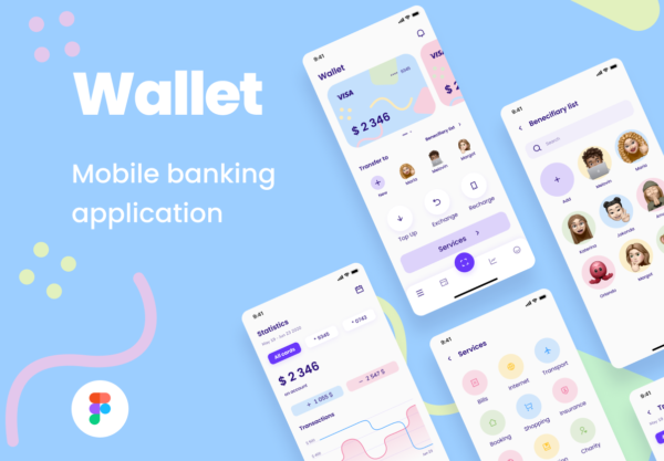 设计森林下午茶：手机银行钱包App应用iOS UI套件