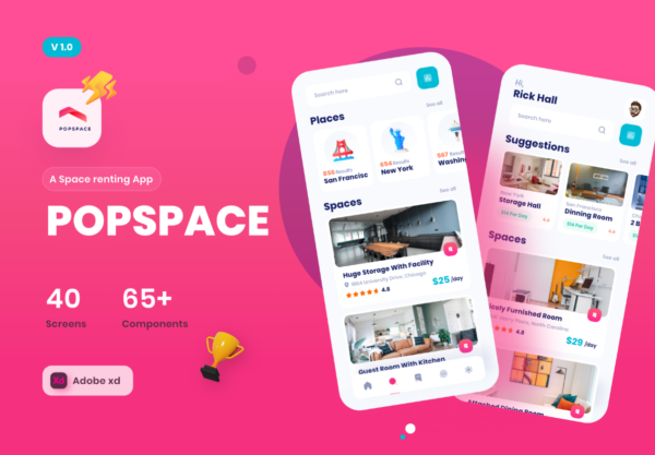设计森林下午茶：办公空间租赁App应用程序UI工具包