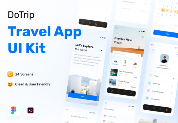 设计森林下午茶：旅行App应用iOS  UI 套件