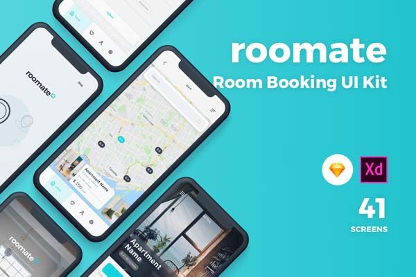 设计森林下午茶：名宿酒店预订类APP UI KIT套装模板下载[Sketch]