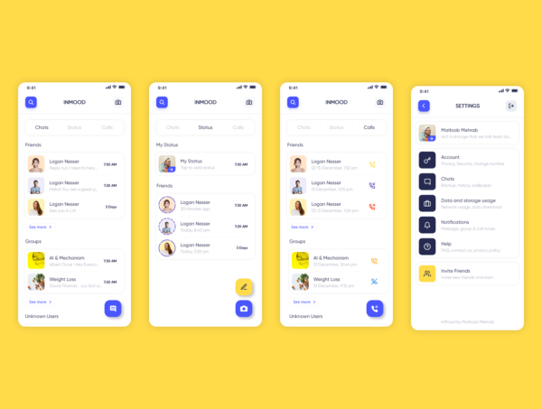 设计森林下午茶：社交消息APP应用程序UI套件[XD]