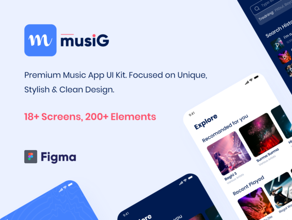 设计森林下午茶：音乐APP应用程序iOS UI套件
