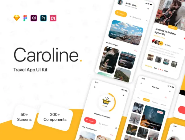 设计森林下午茶： 旅行移动应用程序App UI Kit