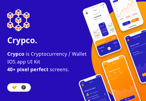 设计森林下午茶：加密货币多功能金融 UI Kit[Sketch,fig]