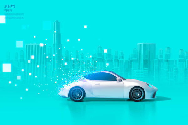 智慧未来新能源汽车&科技城市主题海报设计韩国素材