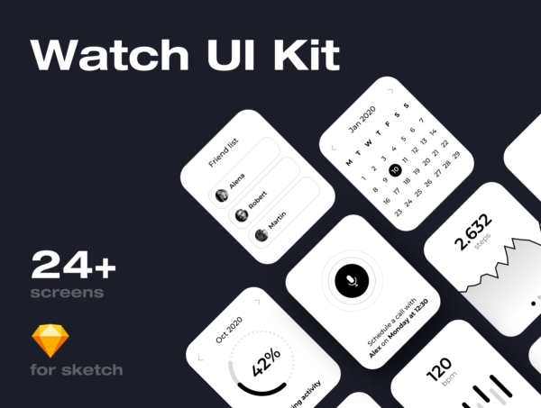设计森林下午茶：苹果手表Apple Watch UI套件[sketch]