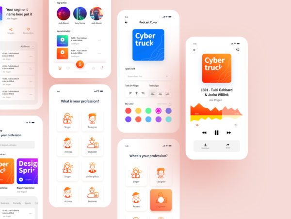 设计森林下午茶：播客音乐K歌类iOS APP UI设计套件