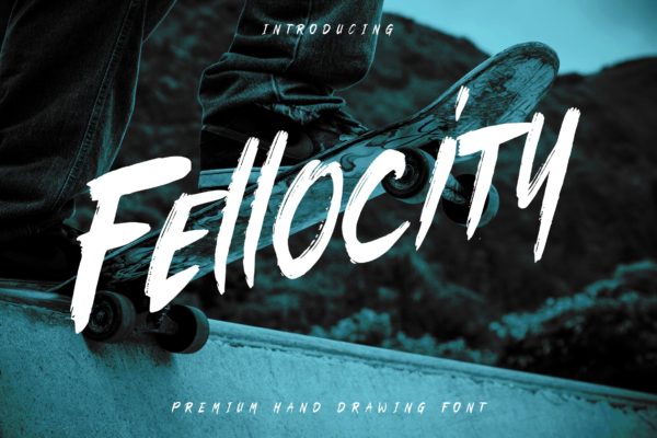 城市生活方式设计英文装饰笔刷字体 Fellocity – Urban Brush Font
