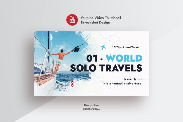旅游频道YouTube视频缩略图设计模板 Travel – YouTube Video Thumbnail Screenshot