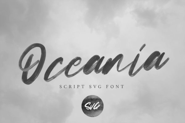 黑色马克笔手写效果SVG英文脚本字体 Oceania | SVG Script Font