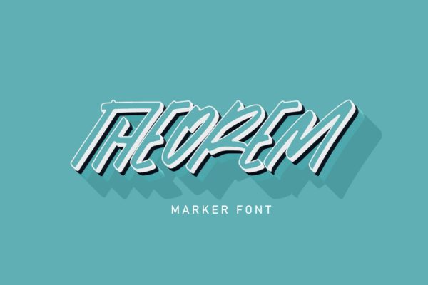 时尚运动风杂志封面无衬线字体 Theorem | Marker Font