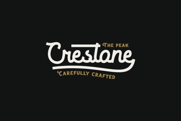 锐利边缘徽章黑体手写设计字体 Crestone Font
