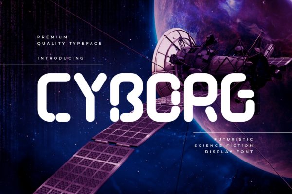 未来科幻金属感游戏标题字体 Cyborg – Futuristic Technology Typeface