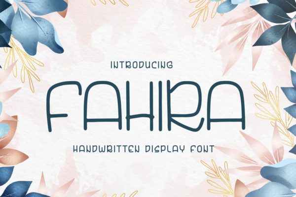 个性创意童趣单线手写字体 Fahira QR