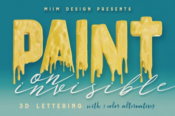 油漆绘画效果3D立体英文字母字体PNG素材 Painting On Invisible – 3D Lettering