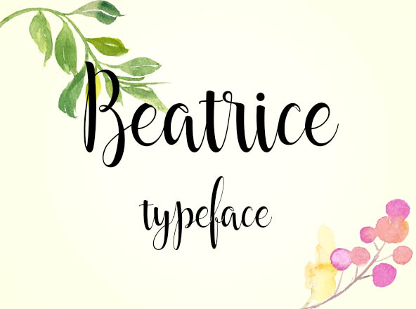 现代书法风格连笔手写英文字体素材 Beatrice Font