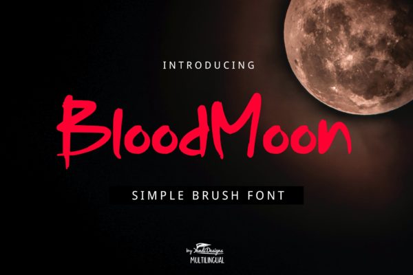 恐怖游戏提示效果手写字体 Blood Moon Font