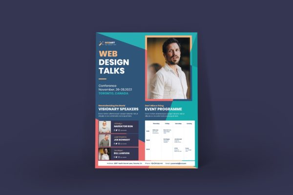 商业会议海报设计PSD模板 Conference Poster PSD Template