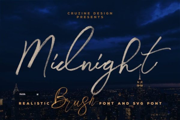 自然书法风格英文手写SVG字体 Midnight Brush & SVG Font