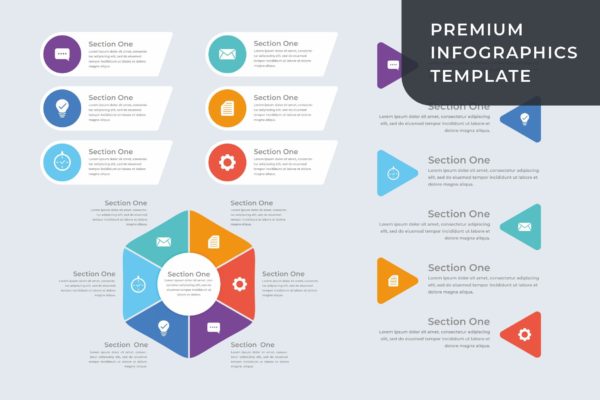 公司数据信息图表设计模板 iWantemp – Corporate Infographic