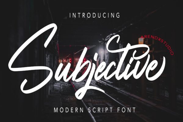现代优雅英文手写字体素材 Subjective – Modern Script Font
