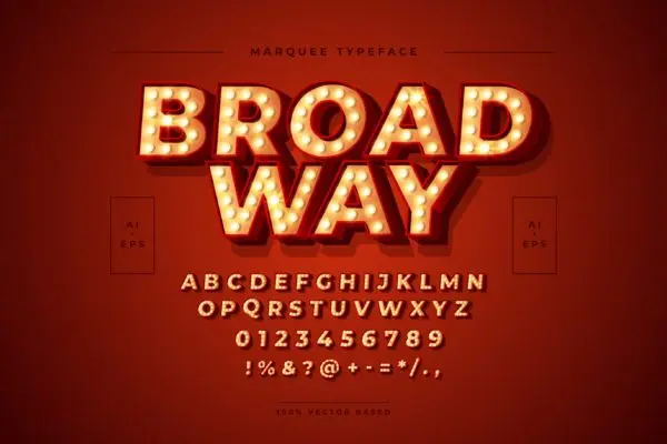 复古3D灯泡字母 Retro 3D Light Bulb Letters