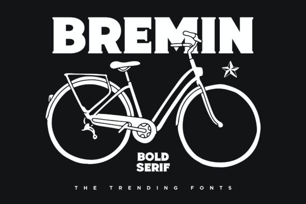 经典大写粗体英文衬线字体素材 Bremin – Bold Vintage Font