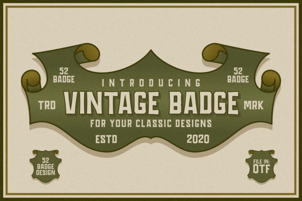 复古徽章设计英文无衬线字体组合 Vintage Badge Design Font