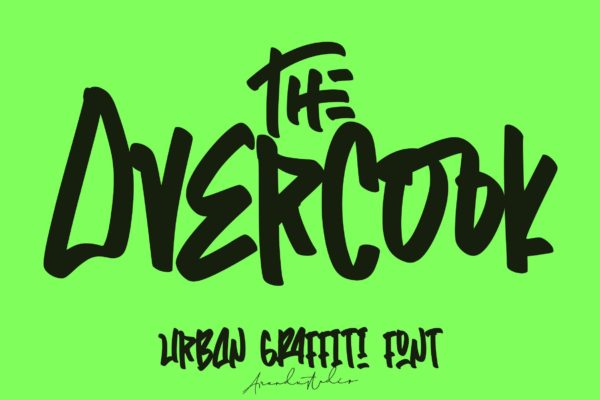 独特手写街头艺术英文字体 The Overcook | Graffiti Font