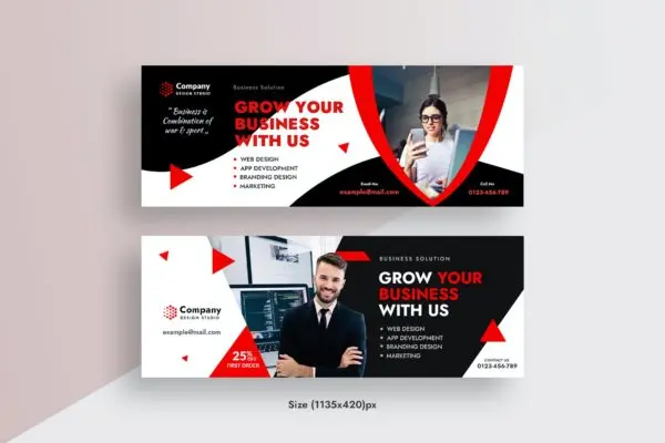 公司和商业Facebook时间轴封面设计模板 Corporate & Business Facebook Timeline Cover