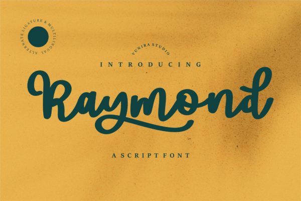抽象粗线条英文字体素材 Raymond | Script Font