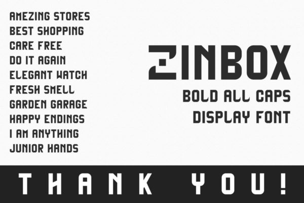 清新经典方框粗体黑体无衬线字体设计 Zinbox – Bold Display Font